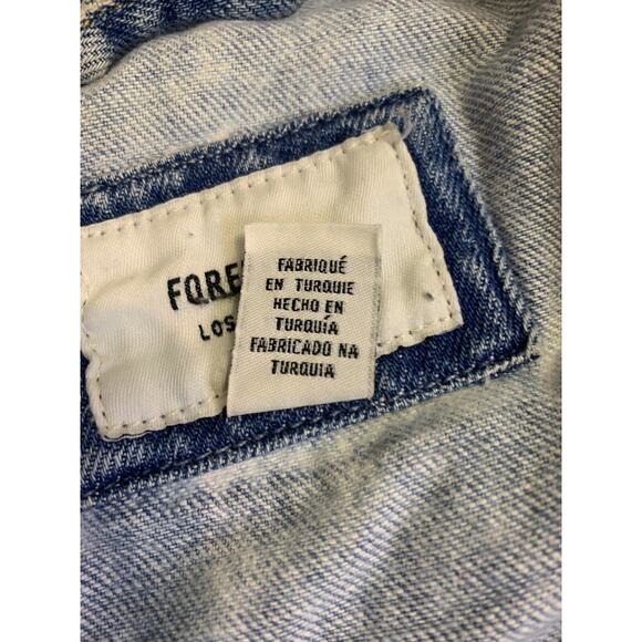 Forever 21 Los Angeles Jean Jacket Womens Size Medium Light Wash Denim Coat - Picture 5 of 8